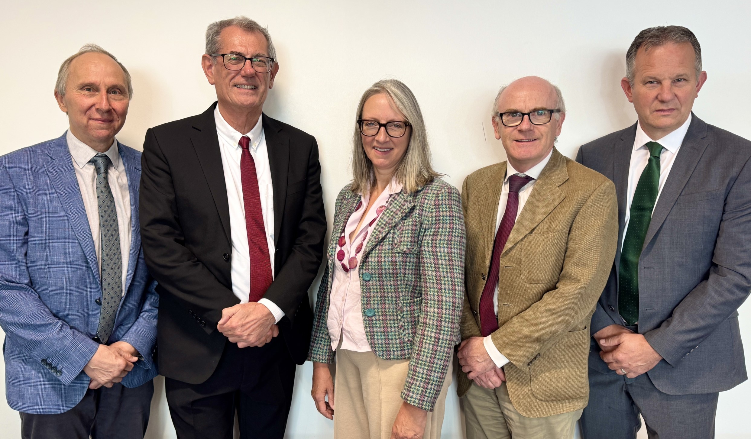 Picture: Babergh leader Cllr John Ward, West Suffolk leader Cllr Cliff Waterman, East Suffolk leader Cllr Caroline Topping, Ipswich leader Cllr Neil MacDonald, Mid Suffolk leader Cllr Andy Mellen