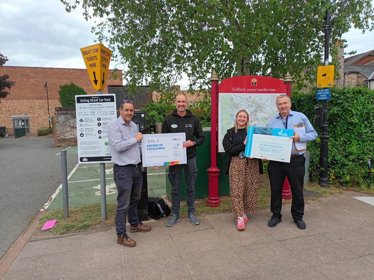 Colin Sproats (BPA area manager), Matt Smith, Lauren Frost-Stevens (parking officers at Babergh and Mid Suffolk District Councils), Phil Kemp (designing out crime officer)